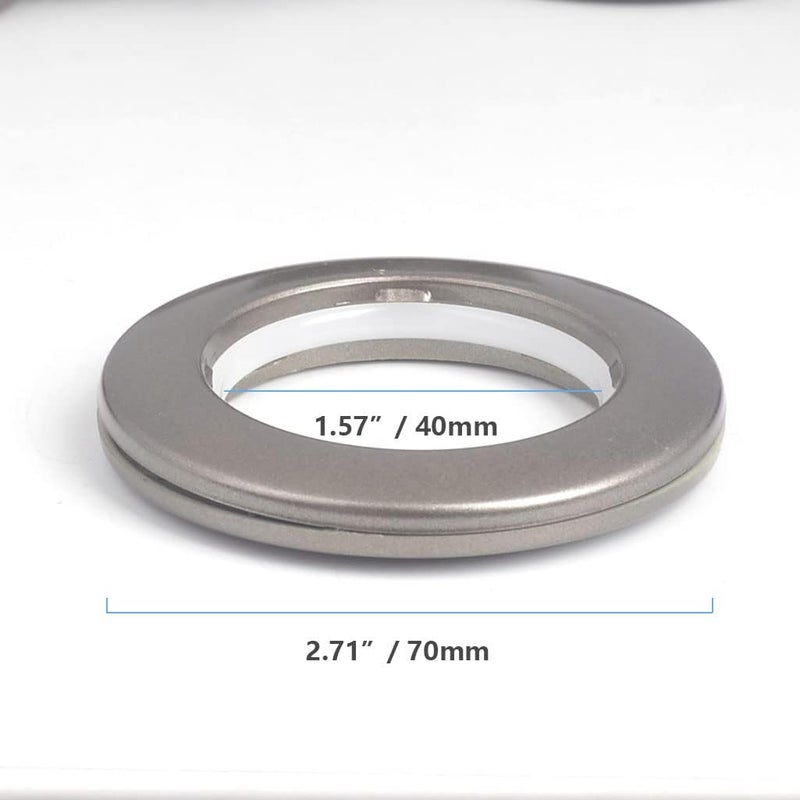 Kuasting 42 Pack Curtain Grommets Inner Diameter 1-9/16"(40mm) Plastic Curtain Eyelet Rings Hole Nanoscale Low Noise Large Installation Kit for Fabric (Coffee) - Image 2